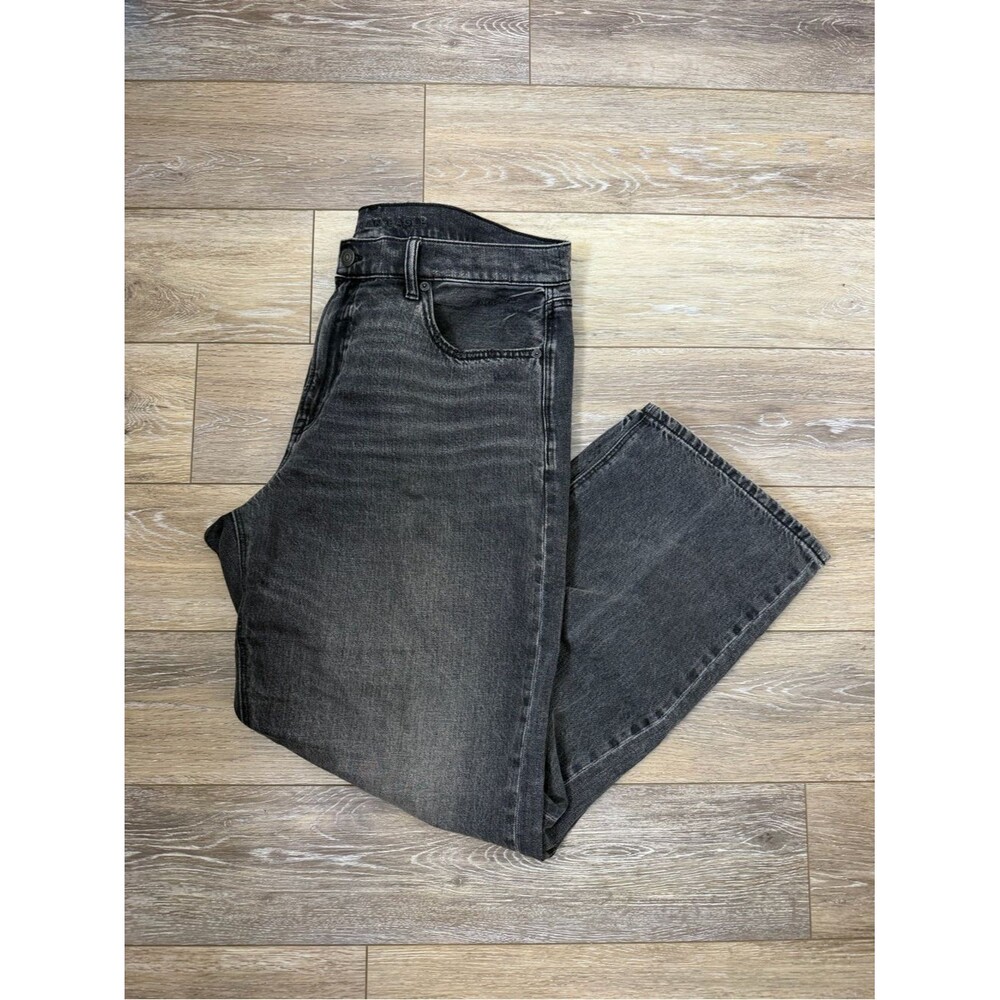 American Eagle Black Washed Boyfriend Straight-Leg Jeans Sz 12
